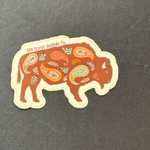 Paisley bison die cut sticker